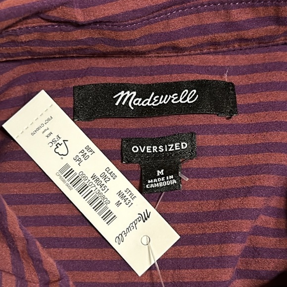 Madewell Purple Striped Button-Up Shirt - Picture 8 of 8